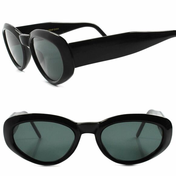 Kiss Accessories - Old stock Classic Genuine Vintage 80s Style Thick Black Frame Cat Eye Sunglasses